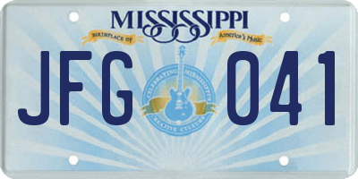 MS license plate JFG041