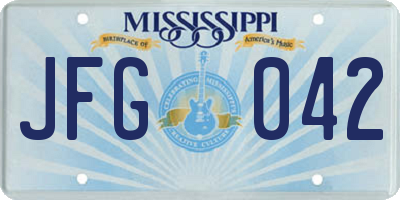 MS license plate JFG042