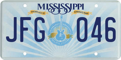 MS license plate JFG046