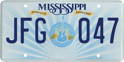 MS license plate JFG047