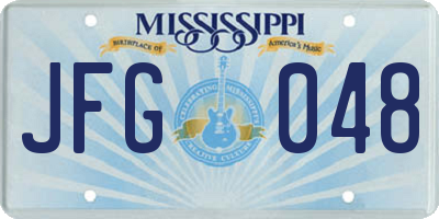 MS license plate JFG048