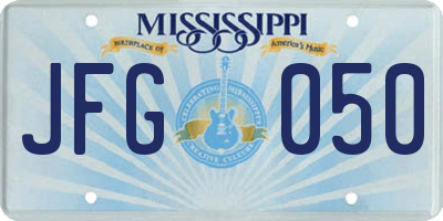 MS license plate JFG050