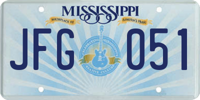 MS license plate JFG051