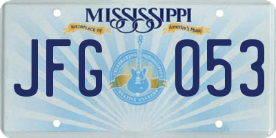 MS license plate JFG053