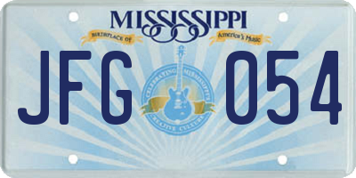 MS license plate JFG054