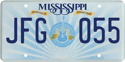 MS license plate JFG055