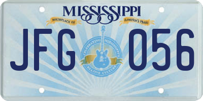 MS license plate JFG056