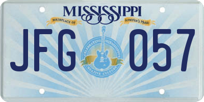 MS license plate JFG057