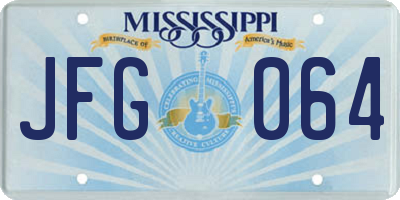 MS license plate JFG064