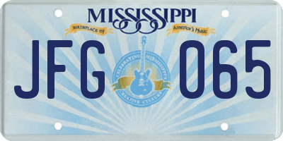 MS license plate JFG065