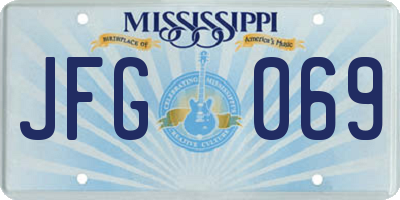 MS license plate JFG069