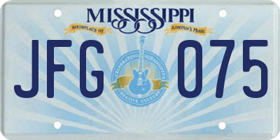 MS license plate JFG075