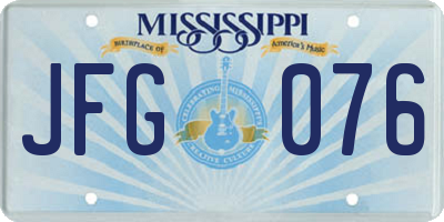 MS license plate JFG076
