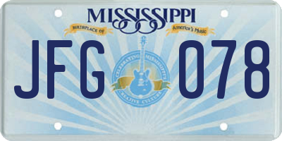 MS license plate JFG078
