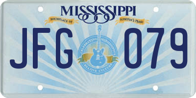 MS license plate JFG079