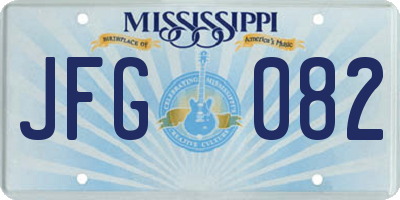MS license plate JFG082