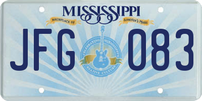 MS license plate JFG083