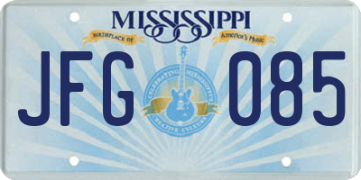 MS license plate JFG085