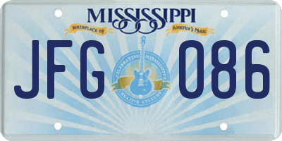 MS license plate JFG086
