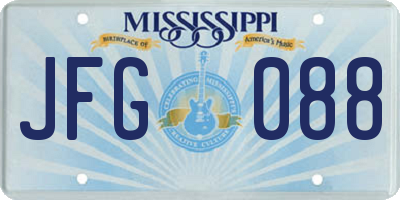 MS license plate JFG088