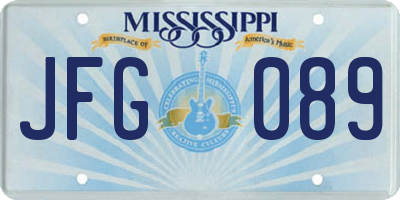 MS license plate JFG089