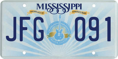 MS license plate JFG091