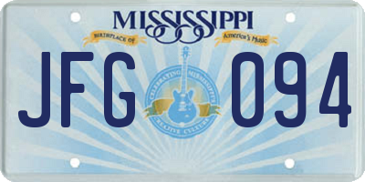 MS license plate JFG094