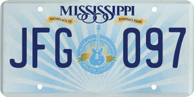 MS license plate JFG097