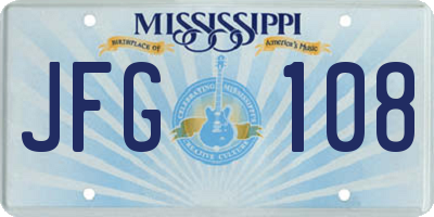 MS license plate JFG108