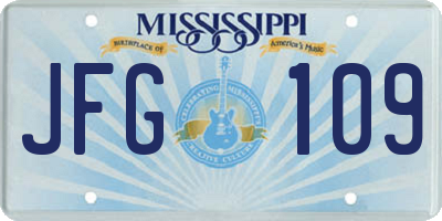 MS license plate JFG109