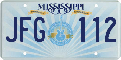 MS license plate JFG112