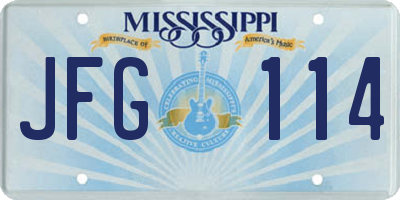 MS license plate JFG114