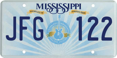 MS license plate JFG122