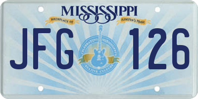 MS license plate JFG126