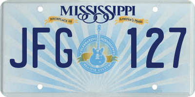 MS license plate JFG127