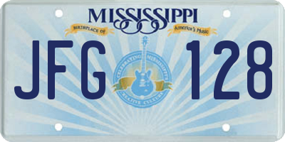 MS license plate JFG128