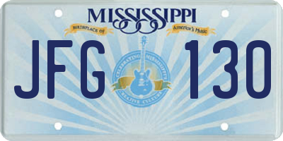 MS license plate JFG130
