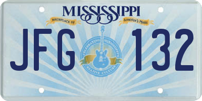 MS license plate JFG132