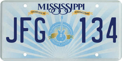 MS license plate JFG134