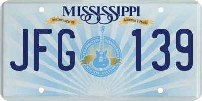 MS license plate JFG139