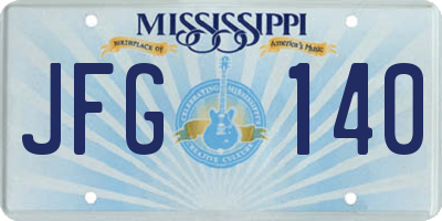MS license plate JFG140