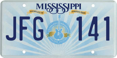 MS license plate JFG141