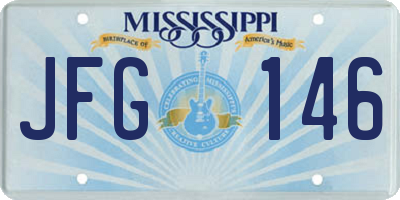 MS license plate JFG146