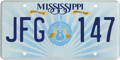 MS license plate JFG147