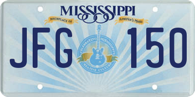 MS license plate JFG150