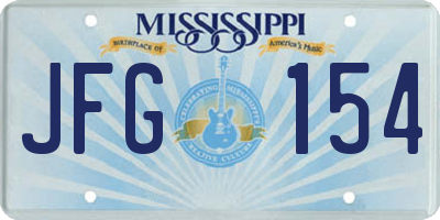 MS license plate JFG154