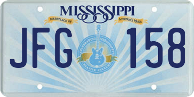 MS license plate JFG158