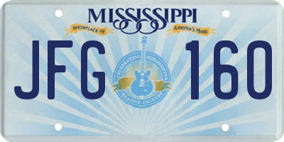 MS license plate JFG160
