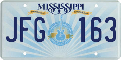 MS license plate JFG163
