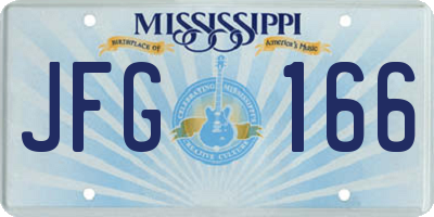 MS license plate JFG166